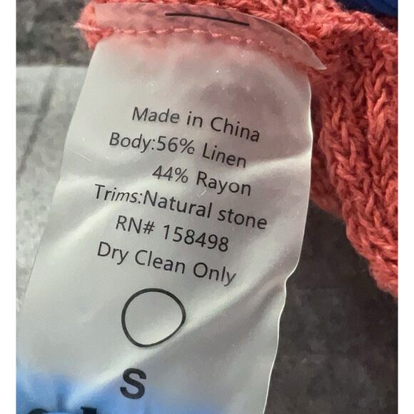 Cult Gaia Holly Linen Blend Tangerine Sleeveless Long Knit Top Cardigan Small - Picture 6 of 8